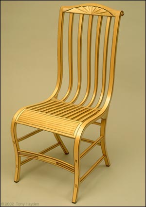 Tony Hayden Furniture and Design, Bent Laminated Side Chairs, based on a chair designed in 1810 by the Boston furniture maker Samual Gragg