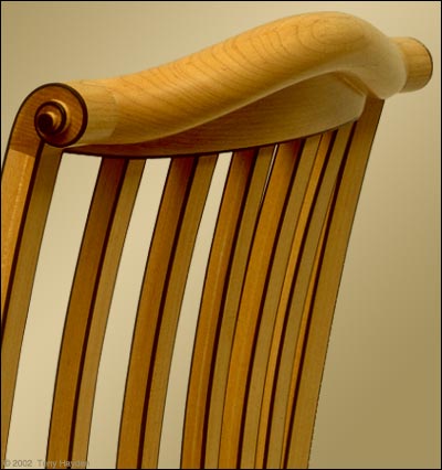 Tony Hayden Furniture and Design, Bent Laminated Side Chairs, based on a chair designed in 1810 by the Boston furniture maker Samual Gragg