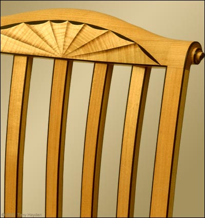 Tony Hayden Furniture and Design, Bent Laminated Side Chairs, based on a chair designed in 1810 by the Boston furniture maker Samual Gragg